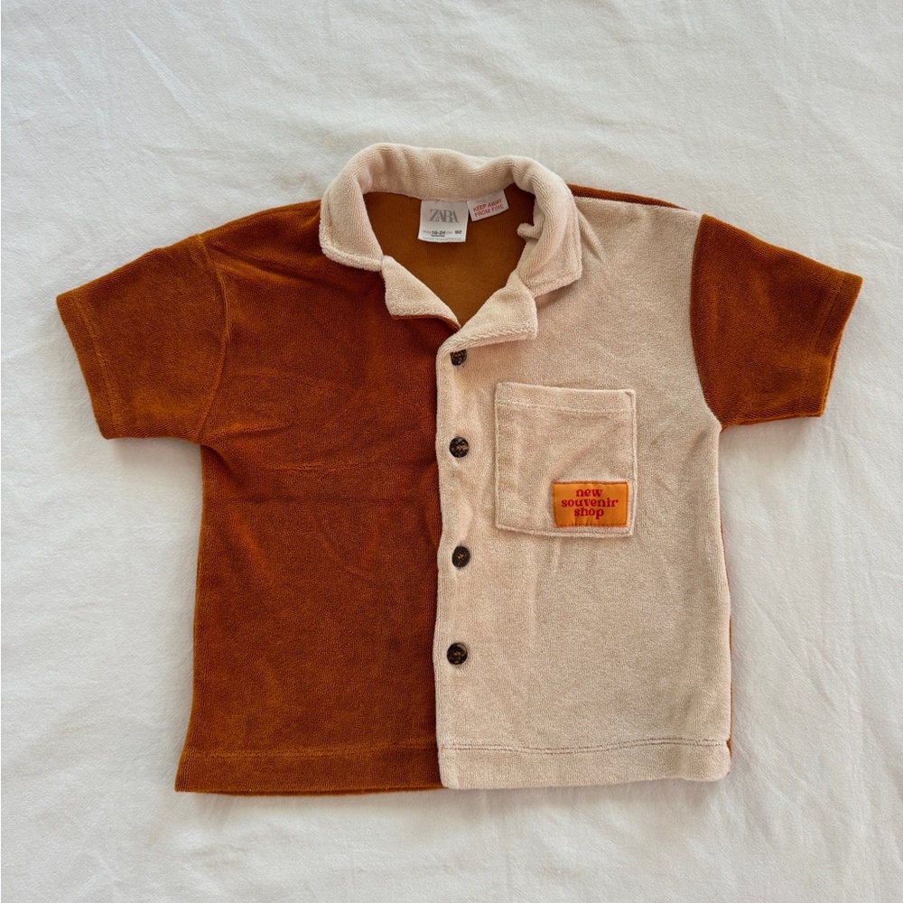 Zara Terry Button Down Shirt